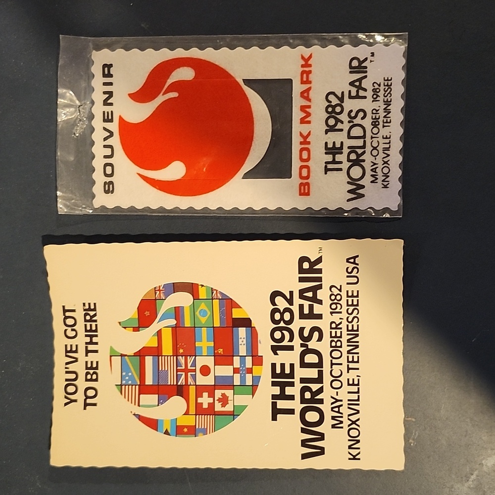 1982 World's Fair Knoxville Tennessee Souvenir Post Card & Book Mark